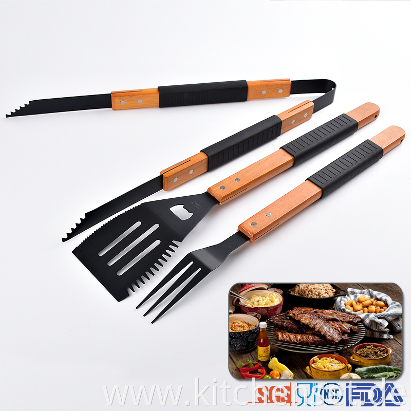 Non- stick wooden handle BBQ tools